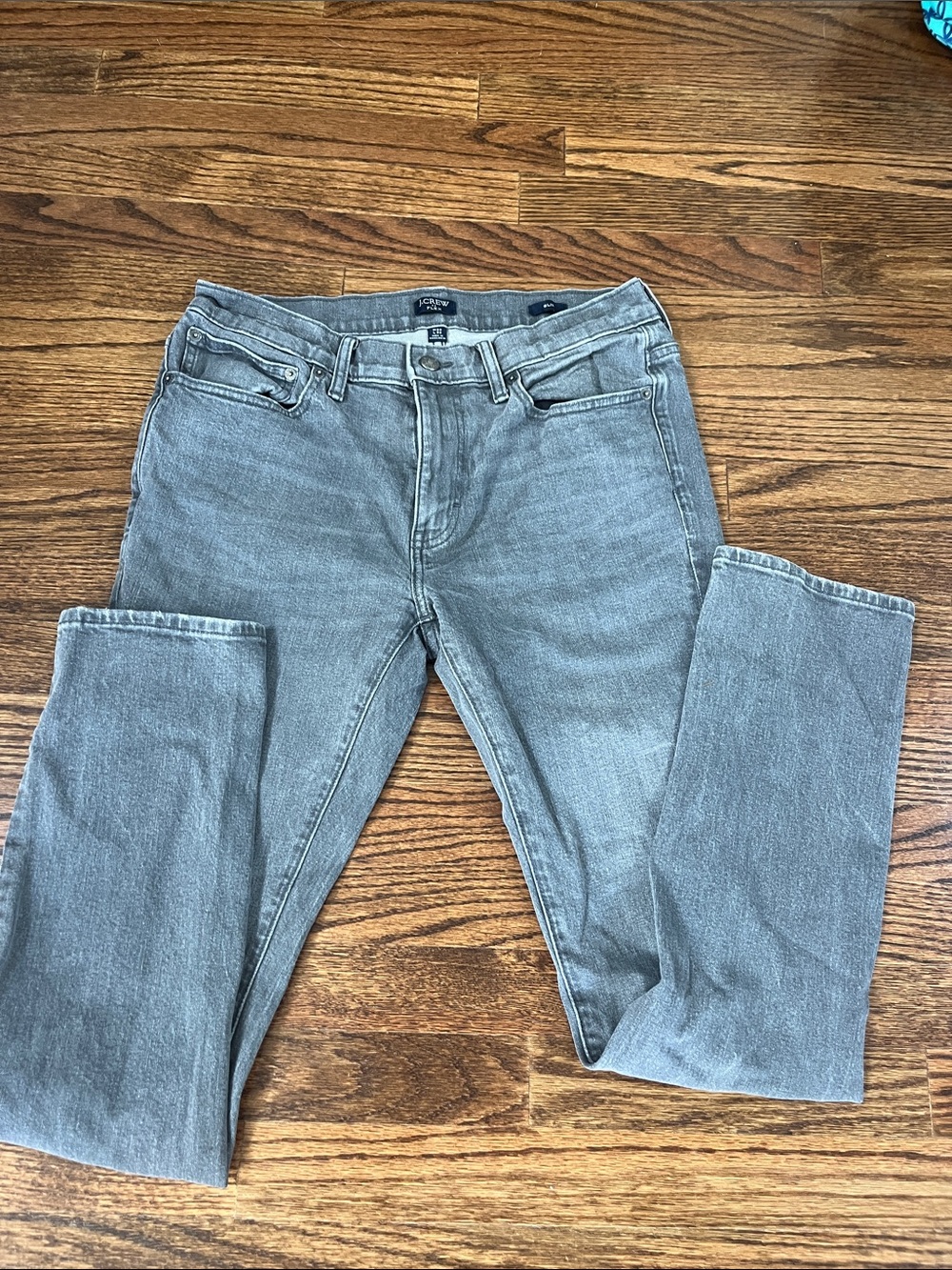 J. Crew Straight-Leg Jeans in Faded Gray